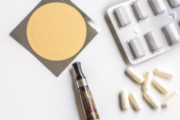 nicotine patch, chewin gum and ecigarette used for smoking cessation
