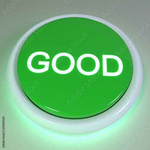 Fotografie, Obraz Green button "GOOD" displayed on button, positive action concept, immediate acti