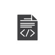© alekseyvanin - File coding vector icon. filled flat sign for mobile concept and web design. Document file script simple solid icon. Symbol, logo illustration. Pixel perfect vector graphics