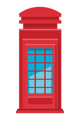 Wall Mural - red telephone box