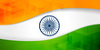 indian flag banner with geometric pattern