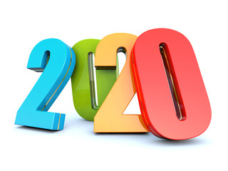 Wall Mural - Happy New Year 2020 colorful calendar background