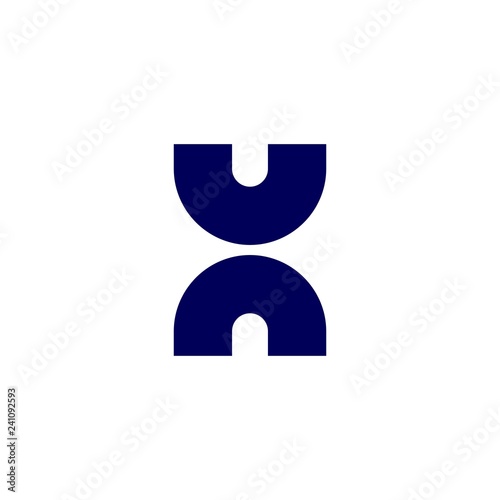 Fotografie, Obraz un h uhn letter logo vector icon lettermark sign