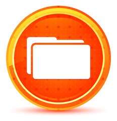 Wall Mural - Folder icon natural orange round button