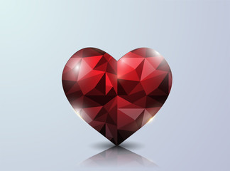 Aufkleber - Abstract polygonal heart. Valentine's day. Vector EPS 10.