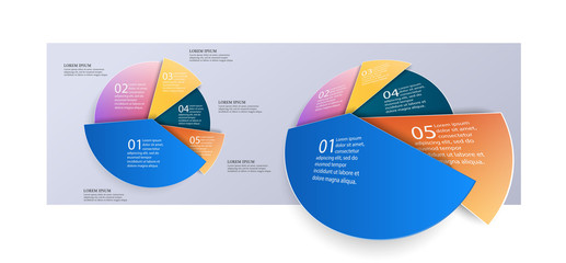 Business 3d pie info chart for presentation and office work. Infographic element