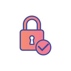 Padlock flat vector icon sign symbol