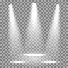 Poster - Illuminated spotlight on transparent background – vector