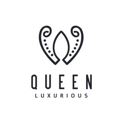 Poster - Queen or Princess Crown / Royal logo design inspiration - Vector