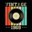 vintage 1969 vinyl retro poster apparel distressed