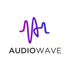 Aufkleber - Music equalizer logo. Audio electronic icon. Music waves sign. Dj vector illustration. Black and white radio logo. Music app icon. Minimal player logo on dark background. - Vector