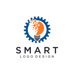 Aufkleber - Smart Logo Concept Vector. Lightbulb Icon Design and business card template - Vector