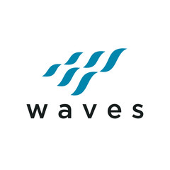 Poster - Abstract premium linear vector logotype. Motion wave flow logo symbol. - Vector