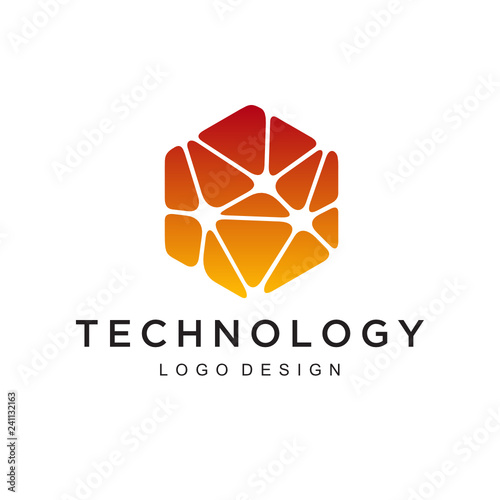Technology Logo Simple Tech Design Vector Creative Abstract Circle Round Red Flow Shape Modern Icon For Construction Technology Or Logo Template For Digital Communication Concept Vector Stock Vector Adobe Stock