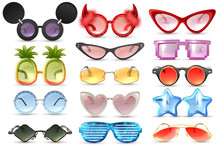 Carnival Glasses Realistic Set 
