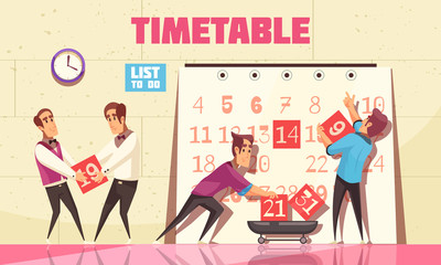 Sticker - Timetable Vector Illustration