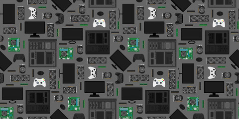 Wall Mural - Gadgets and devices pattern