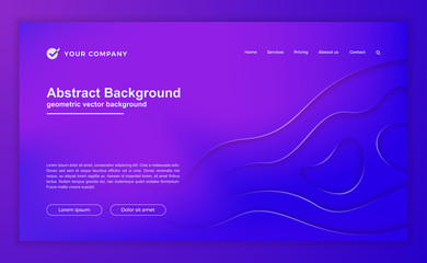 Poster - Trendy abstract contour background for your landing page design. Minimal background for for website designs.