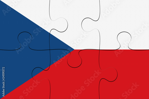 Photo Czech Republic Flag Jigsaw Puzzle, 3d illustration background