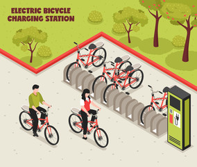 Wall Mural - Electric Bicycle Charging Station 