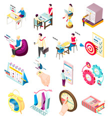 Canvas Print - Isometric Management Icons Collection