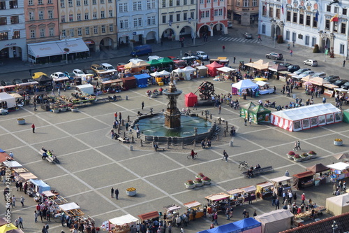 Photo View from Black Tower (Černá věž) to Samson´s fountain on Přemysl Otakar II