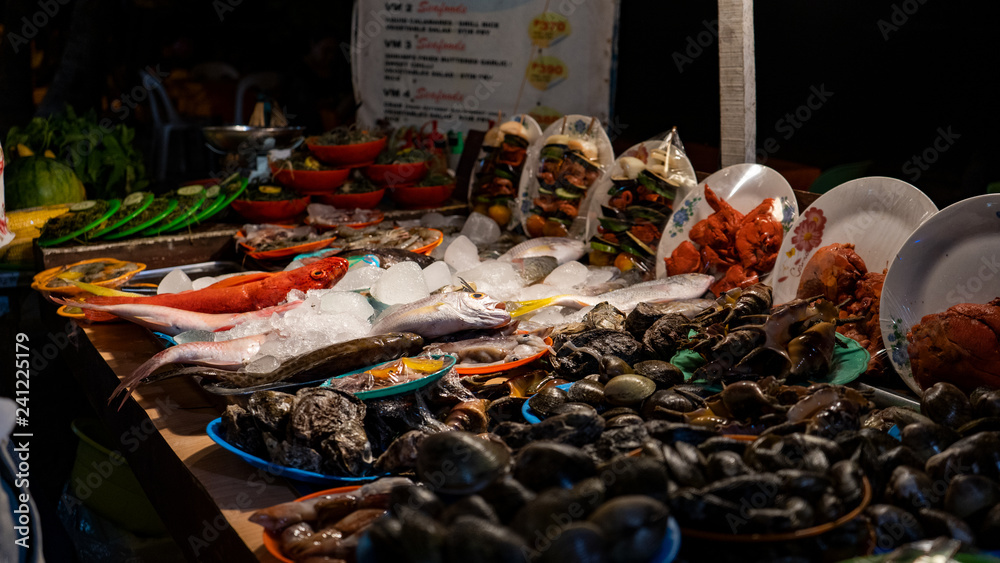 Seafood in a local market, bohol island, the philippines, Asia