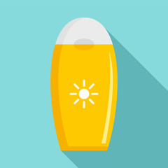 Poster - Sun protection bottle icon. Flat illustration of sun protection bottle vector icon for web design
