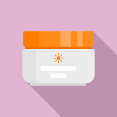 Poster - Sun cream protect icon. Flat illustration of sun cream protect vector icon for web design