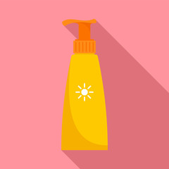 Poster - Travel dispenser sunscreen icon. Flat illustration of travel dispenser sunscreen vector icon for web design