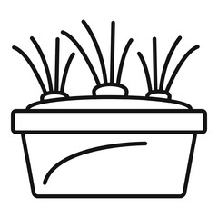 Poster - Carrot ground pot icon. Outline carrot ground pot vector icon for web design isolated on white background