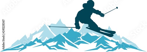 Dekoracja na wymiar  sylwetka-ski-driver-mountains