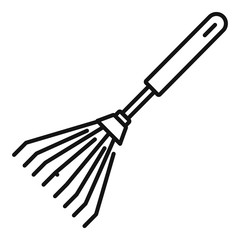 Poster - metal rake icon. outline metal rake vector icon for web design isolated on white background