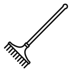 Poster - garden rake icon. outline garden rake vector icon for web design isolated on white background