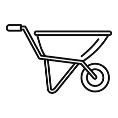 Poster - wheelbarrow icon. outline wheelbarrow vector icon for web design isolated on white background