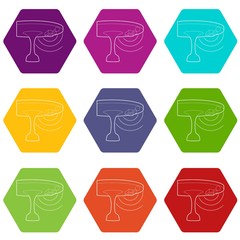 Poster - Listening device icons 9 set coloful isolated on white for web
