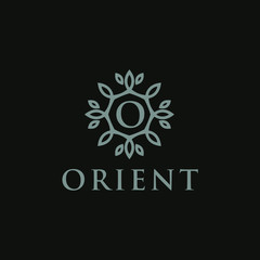Poster - Premium linear shield monogram letter O logotype. Elegant crest leaf stamp icon vector logo. Luxury alphabet frame symbol. - Vector