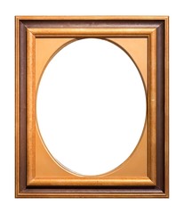 Wooden frame for paintings, mirrors or photo isolated on white background