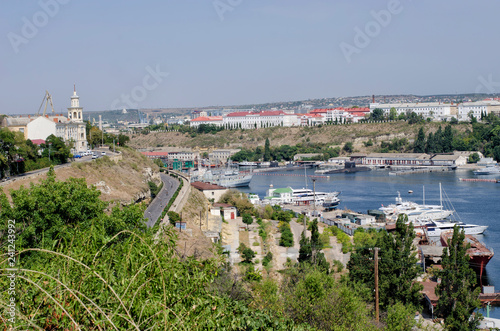 Fotografija Sea bay with numerous yachts and boats at the berths.