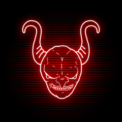 Wall Mural - demon neon illustration