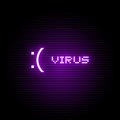 Wall Mural - computer neon virus symbol