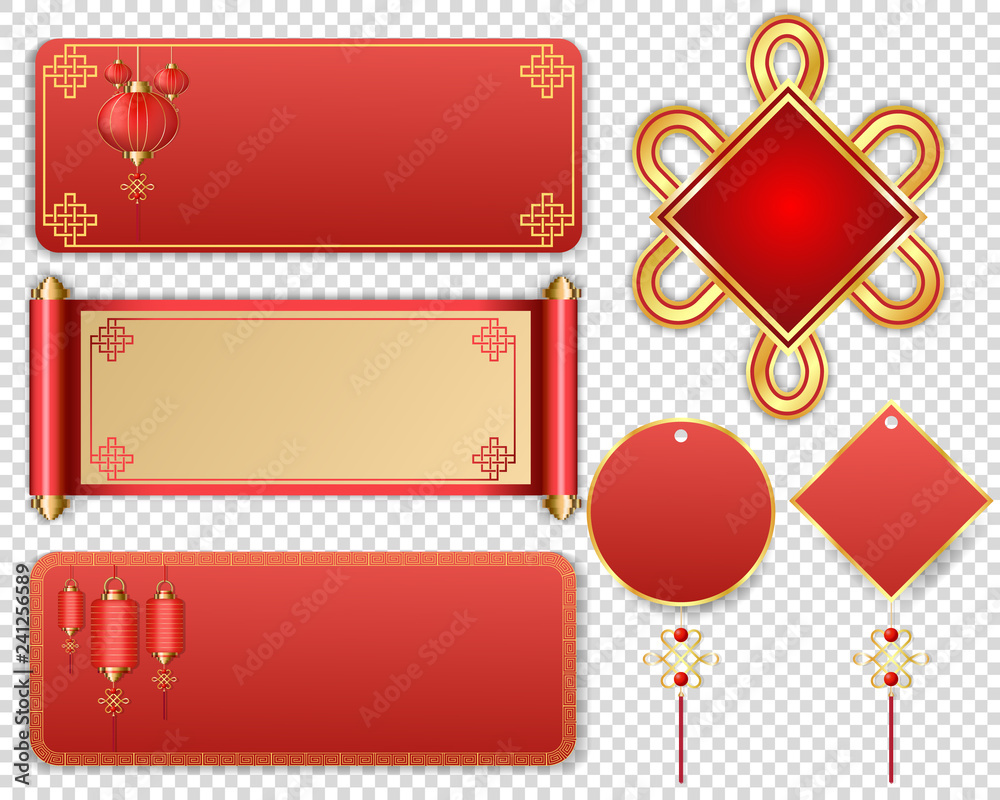 stock-vektorgrafik „chinese new year modern decoration banners and