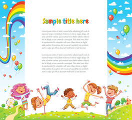 Wall Mural - Kids party for web page design