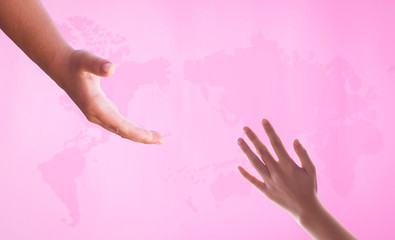 Wall Mural - World Cancer Day Concept: Pink World Map