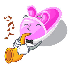 Sticker - With trumpet cute baby shoes in shape cartoon