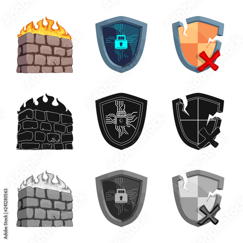 Fotografía Vector illustration of virus and secure logo