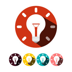 Poster - Idea Symbols. Bulb Icons. Vector Flat Design Bulbs Set.