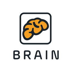 Aufkleber - Creative brain abstract vector logo design template. Braintech. Vector illustration