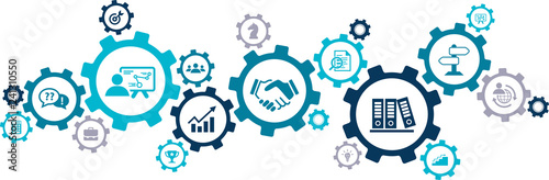 Fotografía consulting concept: business / strategy / finance – vector illustration