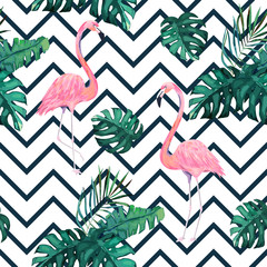 Obraz na płótnie raj flamingo wzór